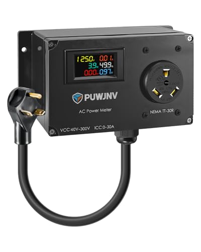 30A AC Power Meter, 125V TT-30P to TT-30R Generator Plug-in