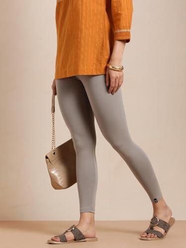 Image of TWIN BIRDS Super Stretchable Cotton Elasthane Fabric Ankle Length Leggings for Women