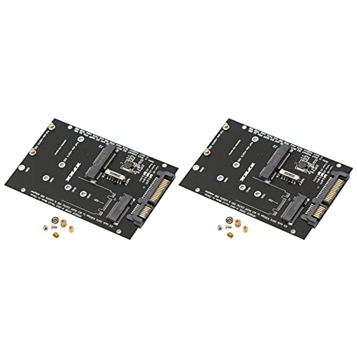 Cwmiibili 2X M.2 NGFF MSATA SSD to 2.5Inch SATA 3.0 Adapter 2 in 1 Converter Card for PC Laptop