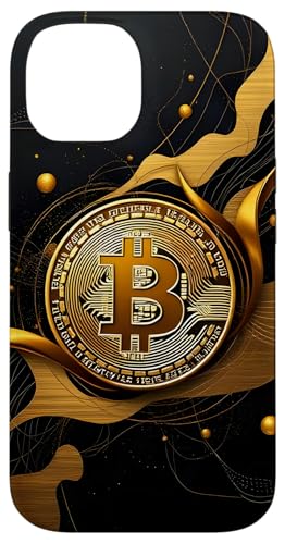 Aurum Crypto - Bitcoin Modern Art Schwarz & Gold Hülle für iPhone 14