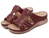 SMajong Mules de Mujer Plataforma Sandalias de Cuero Zapatil