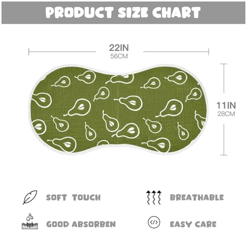 2 Pack Baby Burp Cloths, Soft Absorbent Burping Cloths for Babies, Cotton Milk Spit Up Rags, Large Size for Newborns, Baby Boys and Girls (Minimalist Pear Pattern)4
