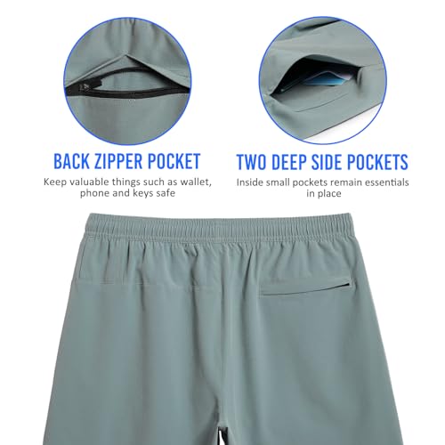 Image of maamgic Mens Workout Shorts 2 in 1 Stretch 5 inch / 7 inch Gym Shorts Running Shorts with Compression Liner Zip Pocket