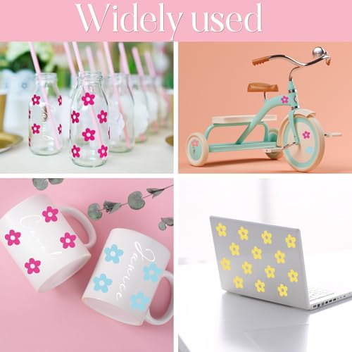 Image of Glenmal 8 Sheets UV Dtf Cup Wrap Transfer Stickers Gifts DIY Flower Daisy Personalized Letters Wrap Transfer Stickers for Women Nurse Glass Cups Bottle Wood Crafts Decals(Light Color)