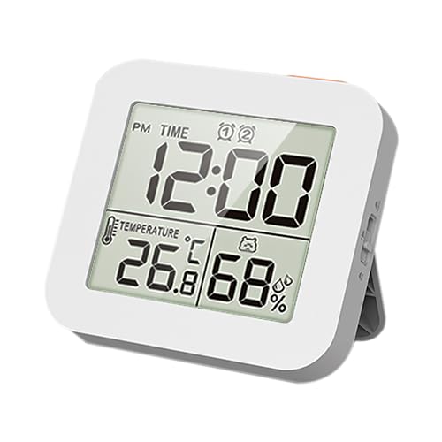 AWSGHLF デジタルシャワークロック 多機能 デジタル時計 タイマー時計 目覚まし時計付き カウントダウンタイマー 温度と湿度表示 バックライト デュアル目覚まし時計 バスルーム