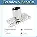 YANYUCB 316 Stainless Steel Rectangular 90° Boat Hand Rail Base(1 inch,1-1/4inch,7/8 inch,1-3/16 inch),includes installation accessories