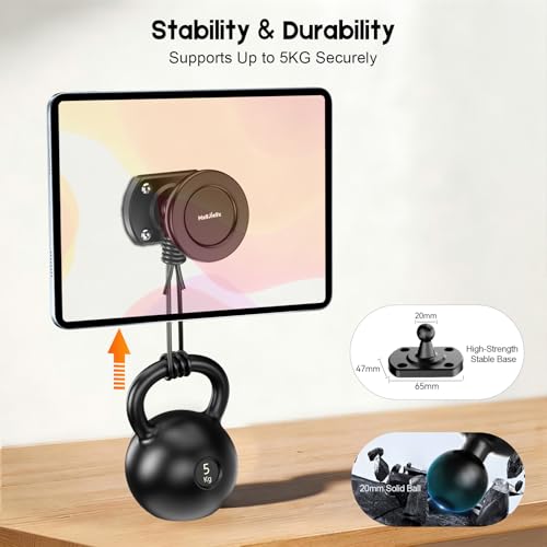 Soporte de pared para tablet anticaídas magnético con base de 360° 6