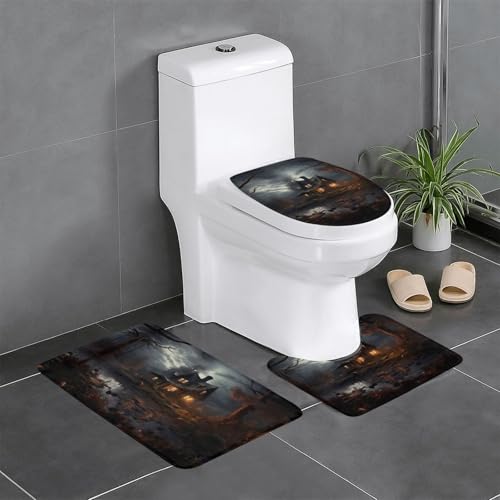Tapis antidérapant de bain rectangle et U Horror House 61x40,6 cm pour WC - 2