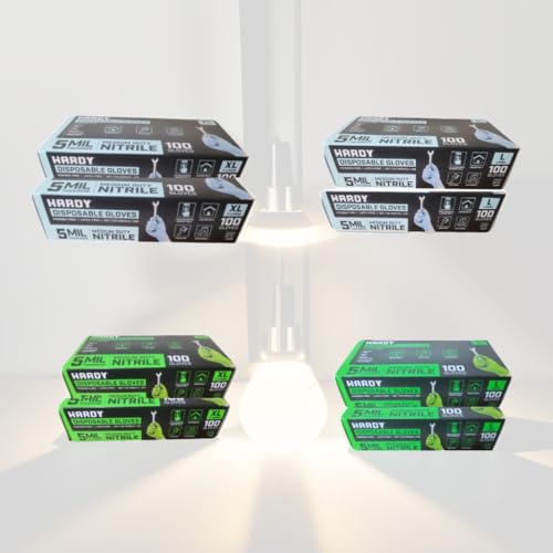 Hardy 5 mil Nitrile Powder Free Gloves 100 Pc - 2 BOXES (Green, Extra Large)