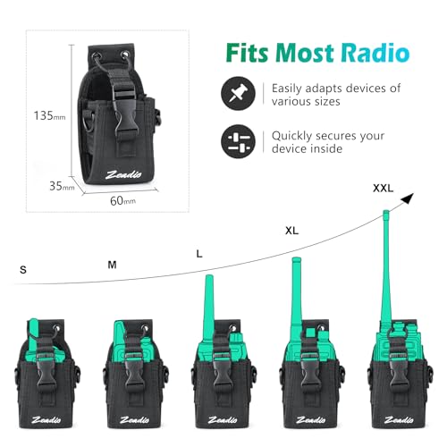 Image of Zeadio Versatile Two-Way Radio Case, Universal Durable Holster Pouch Case Holder for Two-Way Radio Walkie Talkies (ZNC-A, Pack of 1)
