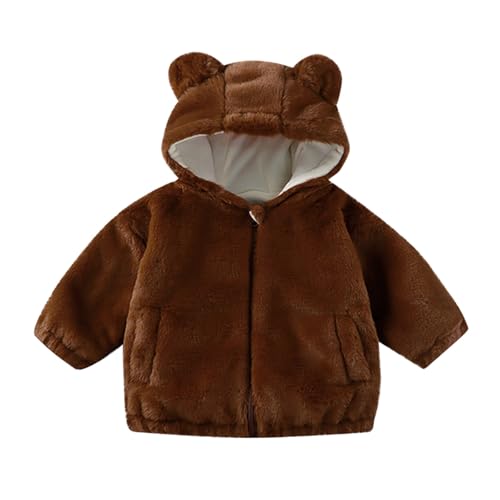 Toddler Fleece Coats Zip up Fuzzy Hooded Jackets Thick Warm Baby Boys Girls Winter Outwear Soft Flannel Jackets Clothes