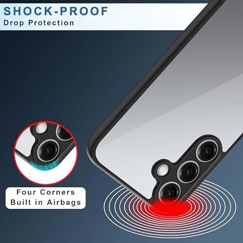 Image of CEDO Backcover for Samsung Galaxy S25 Plus (5G) | Camera Protection Bump Shockproof Edge | Ultra Hybrid Transparent Acrylic Clear TPU+PC Hard Backcase Cover (Black)