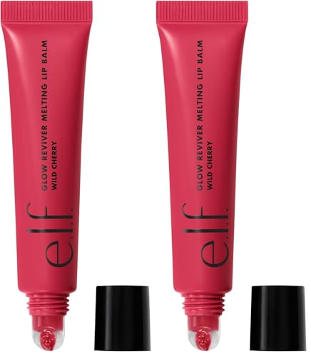 Image of e.l.f. Glow Reviver Melting Lip Balm, Hydrating Tinted Lip Balm For A Glossy Finish & Soft, Supple Lips, Vegan & Cruelty-Free, Wild Cherry, (Pack of 2)