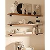 Rustic wood floating shelves set of 3 36inches wood rustic farmhouse wall shelves easy to install hanging shelves for living room kitchen and bathroom 100bs capacity brown 3t36in  urban country home decor