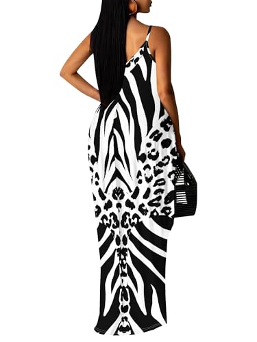 Image of SUZONANA Women Plus Size Summer Maxi Dress Spaghetti Strap Loose Sundress