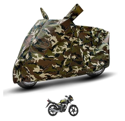 Image of Auto Hub Waterproof Bike Cover Compatible with TVS Star City Dustproof, UV Protection Two Wheeler Bike Star City Cover - Army Print