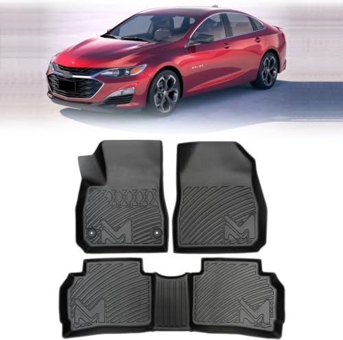 Floor Mats Custom for Chevy Malibu 2016-2025 (Not for Malibu Limited) TPE Automotive All Weather Cover Protection Waterproof Black Floor Liner Front & Rear Row Full Set Car Mats 3PCS