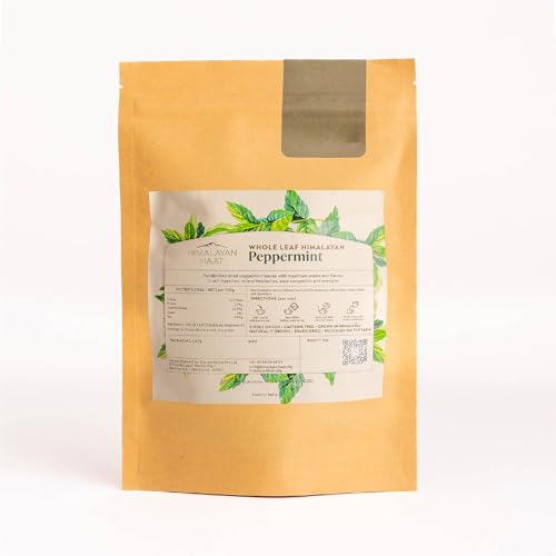 Image of Himalayan Haat Whole Leaf Himalayan Peppermint - Caffeine-Free Peppermint Tea | Aids Digestion, Relieves Headaches, Eases Congestion & Boosts Energy | 50g