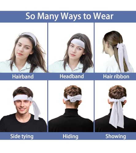 Image of Sport Tie Headbands Tennis Head Tie for Men Women Sports Fans Ninja Soccer Basketball Teams Head Ties Halloween