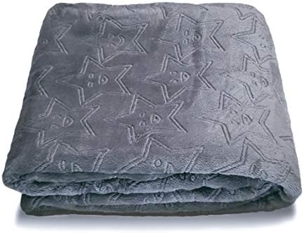 eYone Receiving Warm Fleece Baby Blanket and Fluffy Embossed for Babies from Newborn, 75*100 cm (dark grey)