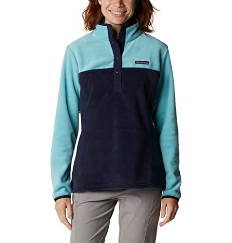 Image of Columbia Womens Benton Springs Half Snap II Pull Over Fleece Jacket, Dark Stone /Canoe /Vintage Blue, 3X