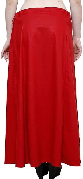 Underskirt Cotton Petticoat Women's Inskirt Saree Red Skirt Indian Inner Wear Underskirt Free Size Innerskirt Womens Fashion- Pack Of 2