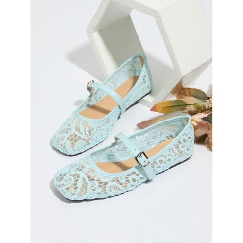 Women's Fashionable Lace Mary Janes Shoes, Casual Comfortable Breathable Black Flat Shoes for Summer, Female All-Match Spring Summer Shoes for Daily Wear, Girl Footwear, Shoes Flats4