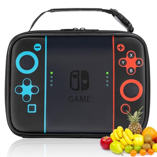 Hairao Kids Gamer Lunch Box for Boys, Insulated Lunch Bag with Durable PU & Easy-Clean Lining, Cool Video Game Lunchbox with Mesh Pocket Fits Ice Packs, Spacious for School, Travel, Picnic by Hairao - Used condition - US$12.61