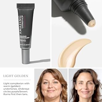 AmazingCosmetics Amazing Concealer, Full Coverage with Pin Dot Amounts, Long Wear Concealer Makeup for Undereye Dark Circles, Blemishes and Spots, Color Correcting, Skin- Like Finish