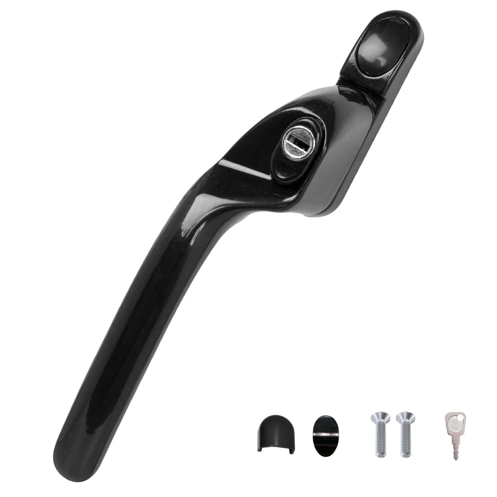 FixRello Window Handle 40mm Spindle, Offset Right-Handed espag Inline Locking Handle for DIY and Home Repairs