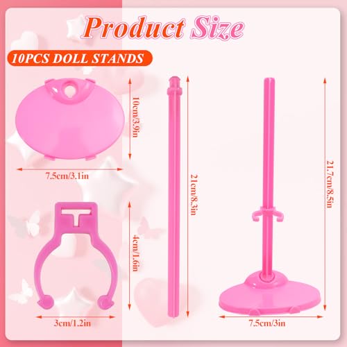 Image of Stands Compatible with Barbie Doll, Pink Doll Stands for Display Barbie,10PCS Stands Compatible with Barbie