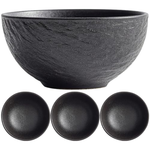 Cabilock 4piezas Cuenco De Arroz Estampado De Rocas Cuenco De Japonés Para Postres y Frutas De Comida Cerámica Uso Doméstico