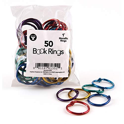 Hygloss Products, Inc Book Rings, 1 inch, Assorted Colors