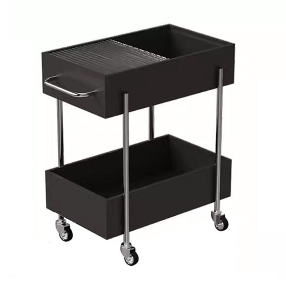 Estante de almacenamiento multicapa para mesa auxiliar de salón con ruedas