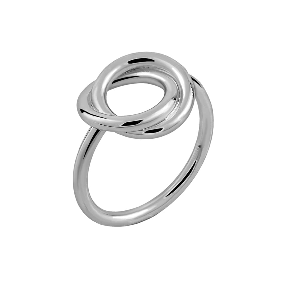 Anillos de Aros Entrelazados Grandes Para Mujer de Plata de 1ª Ley 925