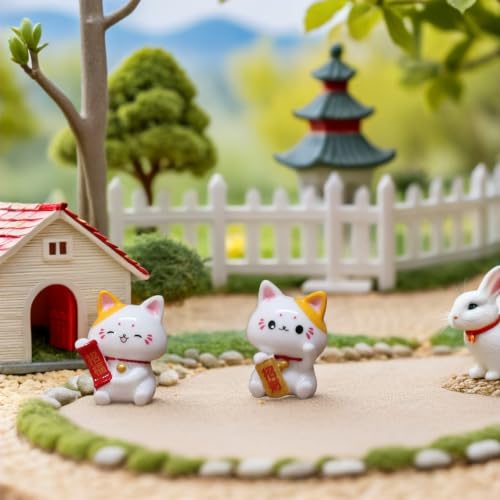 Alasum 12 Figurines Chat Miniatures en Résine, Décoration Micro Paysage – vue 7