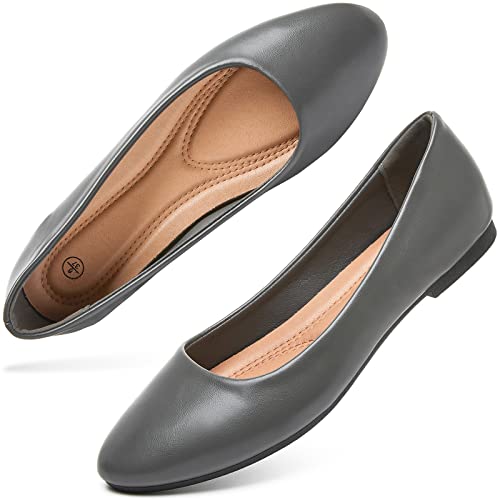 Image of Hash Bubbie Women's Flats Shoes Ballet Flats Dress Shoes Comfortable PU Leather Slip on Shoes for Women
