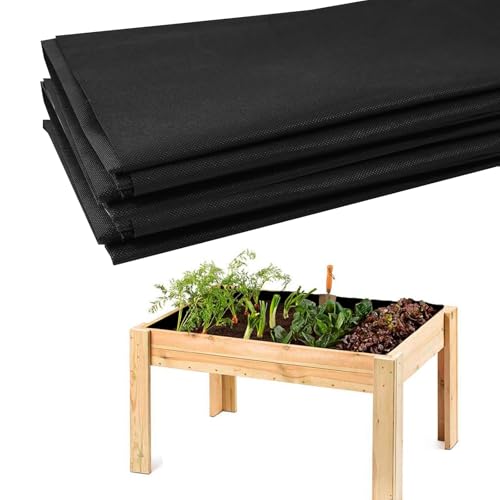 Longzhuo Doublure en tissu pour grand bac à légumes extérieur en tissu non tissé robuste pour jardins surélevés, doublure de jardin recyclable pour bacs...