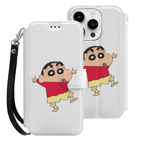 クレヨンしんちゃん iPhone15Pro用ケース 手帳型 スマホケース アイホン15Pro用 財布型カバー カードポケット スタンド機能 誕生日ギフト 人気 男女兼用