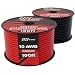 GS Power 10 Gauge Stranded Flexible Copper Clad Aluminum CCA Primary Automotive Wire for Car Audio Video Amplifier 12 Volt Trailer Harness Hookup Drone Model Train Wiring. 100ft Red & 100 ft Black