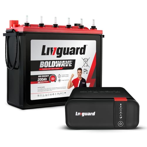Livguard Sineverter Pro 900VA/12V Pure Sine Wave Inverter with Livguard 200Ah Tall Tubular Value Plus Bold Series Inverter Battery|Reliable Power Backup for Home, Office, and Shops