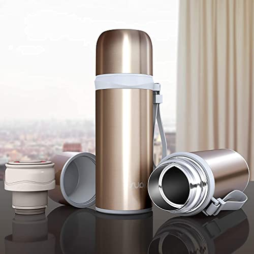 Supkit Small Coffee Thermos, Stainless Steel Thermos Cup, Bpa Free, Insulated Water Bottle For Hot Drink And Cold Drink, Perfect For Biking, Camping, Office, Car Or Outdoor Travel (12 Oz, Silver) #TOP6