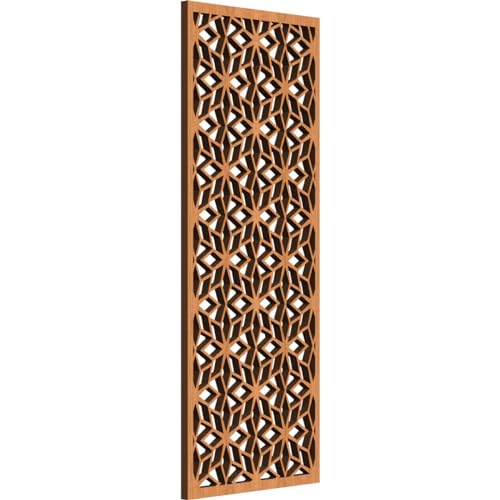 Image of 9 3 /8 inchW x 24 3 /8 inchH x 3 /8 inchT Lake Decorative Fretwork Wood Wall Panels, Cherry