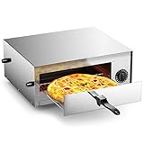S AFSTAR 1450W Electric Pizza Oven, Stainless Steel Pizza Oven Countertop with Insulated Handle & Removable Tray, Commercial Pizza Maker Fits...