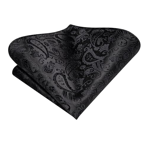 Image of Hi-Tie Mens 70inches Tie Set Extra Long Necktie for Men Cufflinks Handkerchief Big Tall Men Business Wedding