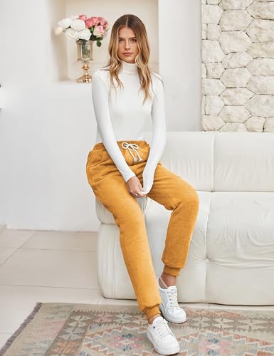 Image of Yeokou Women's Warm Sherpa Lined Athletic Sweatpants Joggers Fleece Pants