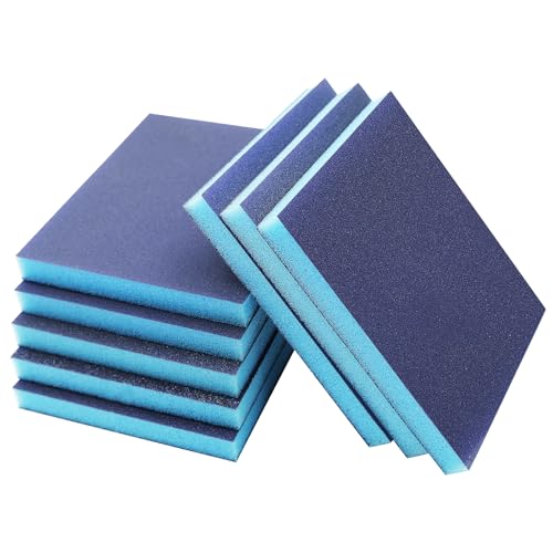 Juego de 8 esponjas de lijado de grano 220 en húmedo y seco, grano 220 superfino / #800-1000, bloques de lijado reutilizables y lavables para madera, muebles, eliminación de óxido, plástico, paneles