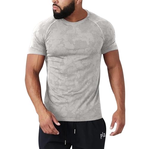 Mens Short Sleeve Muscle T-Shirts Casual Crewneck Quick Dry Athletic Workout Gym Slim Fit Tee Summer Beach Tops2