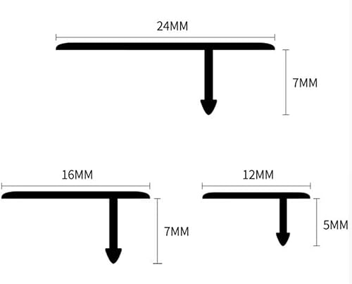 Miniatura 2 de HCZION Tiras de umbral para puertas, tiras de transición para moldura en T, reductor de umbral de puertas antideslizante, cubierta de costura plana