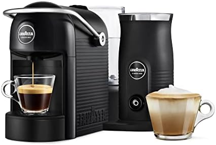 Lavazza, A Modo Mio Jolie & Milk Coffee Machine, Coffee Capsule Machine with Integrated Milk Frother and Removable Grid, Compatible with A Modo Mio Coffee Pods, 1250 W, 220–240 V, 50–60 Hz, Black
